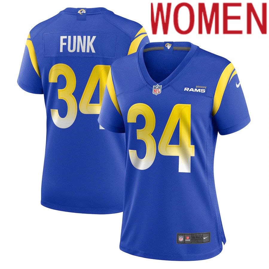 Women Los Angeles Rams #34 Jake Funk Nike Royal Game Player NFL Jersey